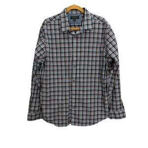 Banana Republic Mens Sz XL Soft Wash Tailored Slim Fit Plaid Long Sleeve Shirt